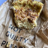 My take-away quiche Lorraine. It was fabulous    at Land & Monkeys - Turenne in Paris