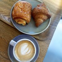 Croissant, pain au chocolat and coffee ☕️   at Land & Monkeys - Turenne in Paris