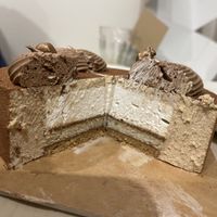 Hazelnut cake insidee  at Land & Monkeys - Turenne in Paris