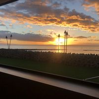 Sunset view by the window table at Monsoon India in Kihei