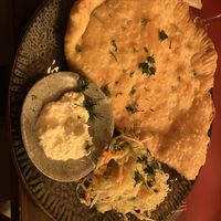 Cheburek mit Kartoffel-Zwiebelfüllung at Aljonuschka in Dresden
