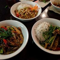 Some of the vegan mains at Koi in Calgary