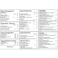 Vegan drinks menu at Jarrah in Hillarys