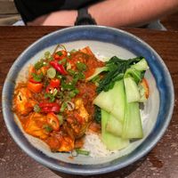 Tofu with tomato sauce.  at Coco Tang in Nottingham
