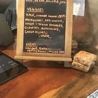 Toppings available today (carmies = carmelized onion) at Woodbelly in Montpelier