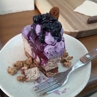 Coconut dense "earl gray and blueberry" cake at Duduri Dupang in Seoul