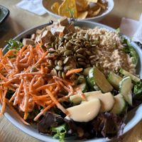 build your own with tahini dressing, tofu & tortilla chips  at The Growing Season Juice Collective in Thunder Bay