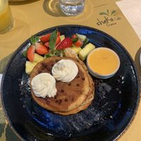 Orange and chocolate pancakes   at Shake Café in Florence