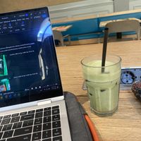 Iced matcha with oatmilk, €4.5  at Shake Café in Florence