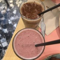 Espresso Boost & Raspberry Power Shake smoothies  at Shake Café in Florence