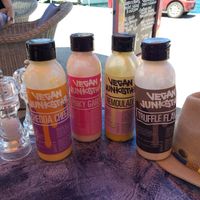 Selection of vegan condiments at Souvlaki - Harbour lights in Paxos