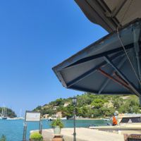  at Souvlaki - Harbour lights in Paxos