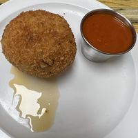 Rice ball. Yum   at Attilio's Pizzeria in Toms River