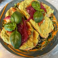 Avocado, red pesto and pickled red onion sourdough toast (double portion)  at FINT Kafé & Bar in Tromsoe