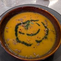 Pumpkin soup at FINT Kafé & Bar in Tromsoe