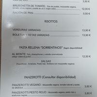 Carta vegana 1 at Chiarissimo Pasta y Pizza in Laredo