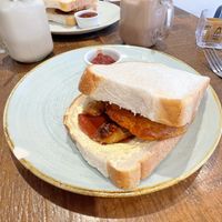 Breakfast roll  at The Pudding Pantry in Beeston