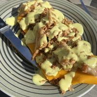 Tosta vegana de heura  at Bar Miraflores in Miraflores De La Sierra