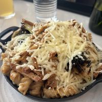 Mac and cheese with added “bacon” and broccoli.  at Garden Grille Cafe in Pawtucket