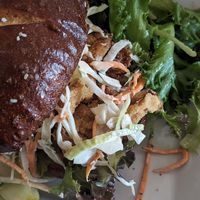 Fried oyster mushroom sandwich at Garden Grille Cafe in Pawtucket