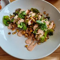 Pan-seared Brussels at Garden Grille Cafe in Pawtucket