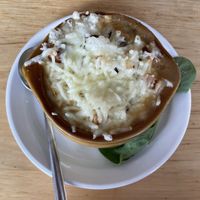 Beer onion soupp  at Garden Grille Cafe in Pawtucket