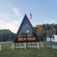 Front signage. at Alcona Brew Haus in Harrisville