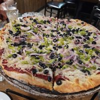 Vegan "Build Your Own" pizza at Alcona Brew Haus in Harrisville
