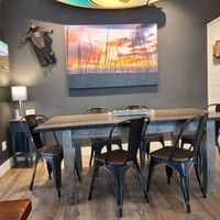 Lower street level indoor eating area at Oyhut Bay Grill in Ocean Shores