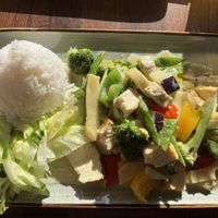 Green curry with tofu  at Asia Food Sushi bar in Hannover