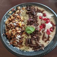 Vegan fruit bowl coconut at Timeless Chocolate in Chatan