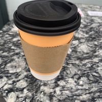 Soya latte with gingerbread syrup  at Clock Tower Cafe in Morpeth