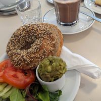 Bagel with avocado at Barcomi's in Berlin