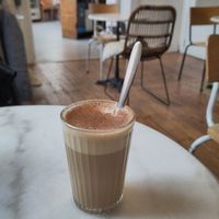 Cinnamon latte at THE WILD LAB in Brussels
