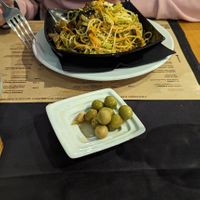 Vegetarian pasta at Alabote in Sao Miguel