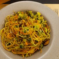 Vegan spaghetti with quinoa at Alabote in Sao Miguel