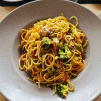 Quinaloa spaghetti with vegetables. at Alabote in Sao Miguel