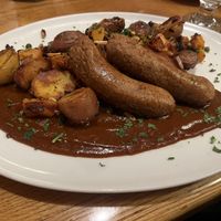 Beyond sausage entrée   at Mountain Brauhaus in Gardiner