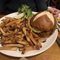Vegan veggie burger (our friend had it, I didn't try it).  at Mountain Brauhaus in Gardiner