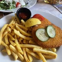 vegan schnitzel   at Hofbrau Wirtshaus in Berlin