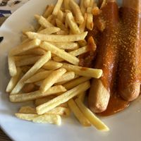 Vegan Currywurst  at Hofbrau Wirtshaus in Berlin