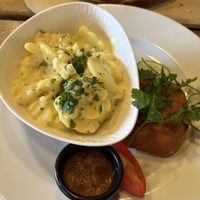 Vegan Meatloaf w/ potato salad and sweet mustardd  at Hofbrau Wirtshaus in Berlin