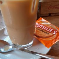 Oat Iced coffee and vegan stroopwafel at Swing in Gouda