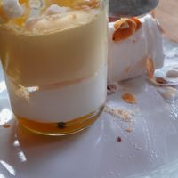 Coconut ice cream with mango/passionfruit mousse at Swing in Gouda