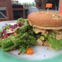 healthy burger at Verdeo in Medellin