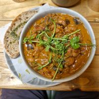 Stew of the day (beans, aubergine, etc) at Wild Root in Southport