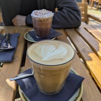 Pistachio latte at Wild Root in Southport