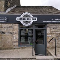 Outside of the café at Northern Sole Café in Slaithwaite