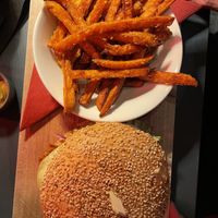 Seitan Burger & Sweet Potato Fries  at Kapitel in Bern