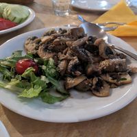 Mushrooms with garlic at Lava in Corfu
